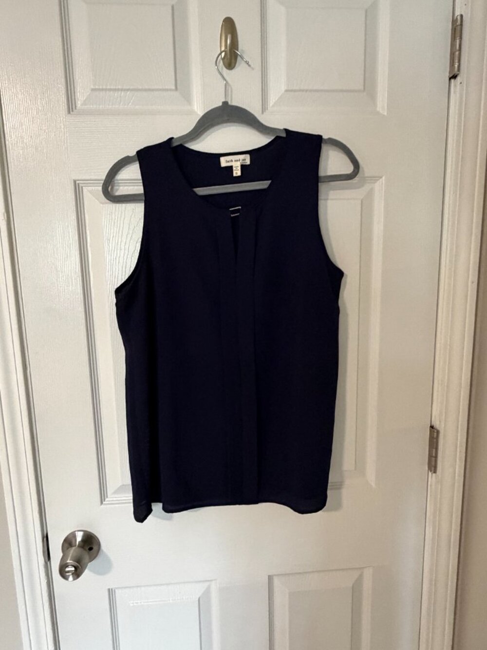 Navy Blue Faith and Joy Blouse, Size S